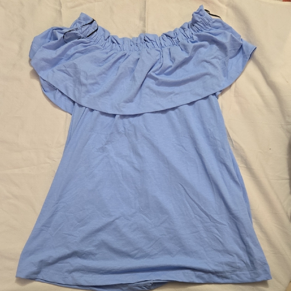 H&M Light Blue Off-Shoulder Women's Top